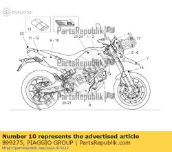 Tutaj możesz zamówić nalepka na owiewk? Tyln? Lew? ? Dorsoduro italia? Od Piaggio Group , z numerem części 899275: