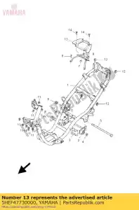 yamaha 5HEF47730000 handvat, stoel - Onderkant