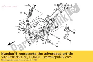 Honda 50700MBZG00ZB support, l. pivot * nh109m - La partie au fond