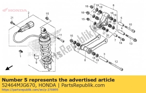 Honda 52464MJG670 colletto a, braccio morbido - Il fondo