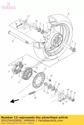 Ici, vous pouvez commander le pignon, entraîné (42t) auprès de Yamaha , avec le numéro de pièce 5PS254420000: