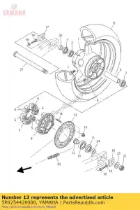 yamaha 5PS254420000 pignon, entraîné (42t) - La partie au fond