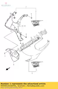 suzuki 9445015H40YHL carenado comp, si - Lado inferior