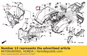 Honda 84706GB0900 collar, number bracket se - Bottom side
