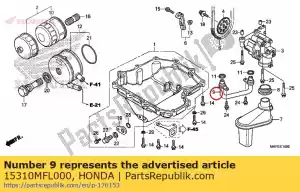 honda 15310MFL000 pipe comp., oil - Bottom side