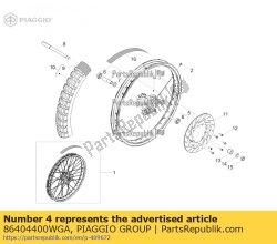 Aprilia 86404400WGA, Front wheel hub, OEM: Aprilia 86404400WGA