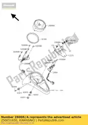 snelheidsmeter, mph vn1500-g1 van Kawasaki, met onderdeel nummer 250051650, bestel je hier online: