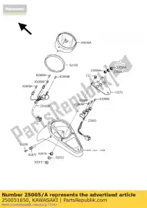 kawasaki 250051650 velocímetro, mph vn1500-g1 - Lado inferior