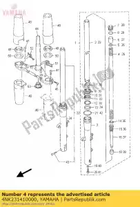 Yamaha 4NK231410000 mola, garfo dianteiro - Lado inferior