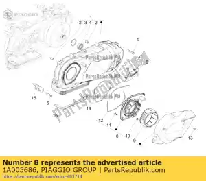 Piaggio Group 1A005686 complete cooling cover - Bottom side