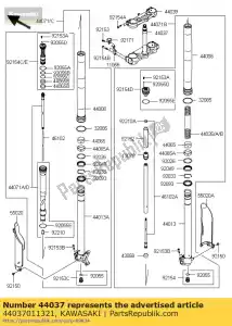 kawasaki 44037011321 uchwyt-widelec pod, f.blac kx250 - Dół