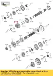 Aquí puede pedir engranaje, entrada 3ro y 4to, 22t y 2 de Kawasaki , con el número de pieza 132620464: