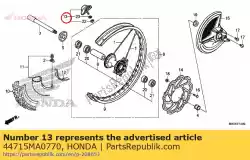 Here you can order the stopper, bead (1. 60) from Honda, with part number 44715MA0770: