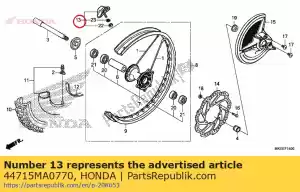 honda 44715MA0770 stopper, bead (1.60) - Bottom side