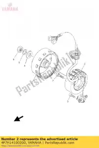 yamaha 4P7H14100200 conjunto de estator - Lado inferior