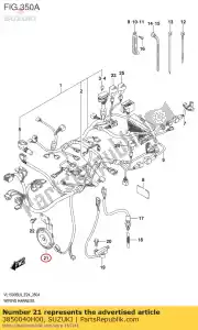 Suzuki 3850040H00 conjunto de cuerno - Lado inferior