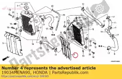 Ici, vous pouvez commander le gril, radiateur l. Auprès de Honda , avec le numéro de pièce 19034MENA90: