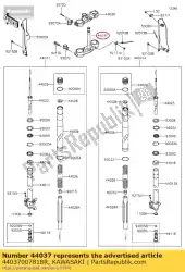 Qui puoi ordinare forcella-supporto inferiore, f. S. Bl klx25 da Kawasaki , con numero parte 44037007818R: