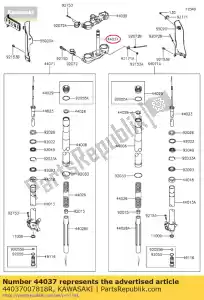 kawasaki 44037007818R forcella-supporto inferiore, f.s.bl klx25 - Il fondo