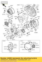 Qui puoi ordinare coperchio, trasmissione zr1100-d1 da Kawasaki , con numero parte 140901877: