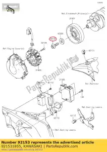 kawasaki 921531855 perno, 12x40 zr1000b7f - Lado inferior