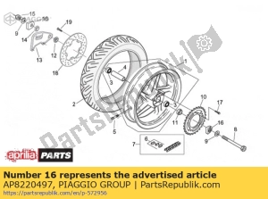 aprilia AP8220497 plaque de guidage de chaîne - La partie au fond