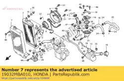 grille, radiator van Honda, met onderdeel nummer 19032MBA010, bestel je hier online:
