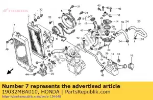 Honda 19032MBA010 grade, radiador - Lado inferior