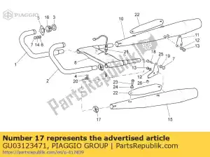 Piaggio Group GU03123471 hose clamp - Bottom side