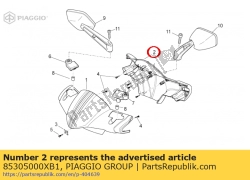 Aprilia 85305000XB1, Pokrywa. bia?y, OEM: Aprilia 85305000XB1