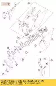 ktm 7720600300004E tampa da caixa de ar ou. left sx 12 - Lado inferior