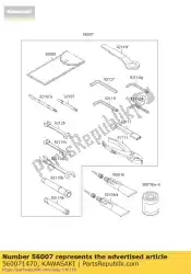 Aquí puede pedir kit de herramientas de Kawasaki , con el número de pieza 560071470: