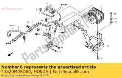 Aquí puede pedir tubo comp a, freno de Honda , con el número de pieza 43320MGSD80: