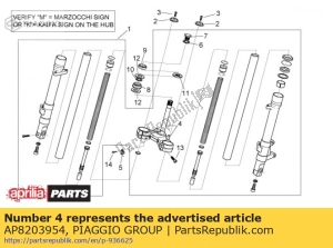 aprilia AP8203954 stem base - Bottom side