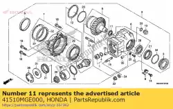 Aquí puede pedir calce a, corona dentada (1. 73) de Honda , con el número de pieza 41510MGE000: