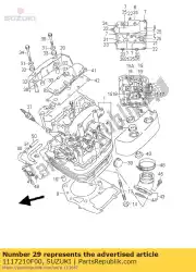 Ici, vous pouvez commander le cap, cyl tête co auprès de Suzuki , avec le numéro de pièce 1117210F00: