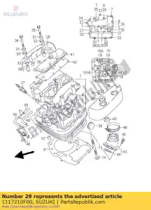 suzuki 1117210F00 cap, cyl tête co - La partie au fond