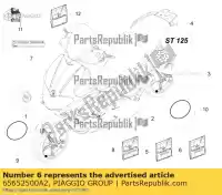 65652500A2, Piaggio Group, Kit d'étiquettes de becquet 