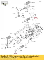 stap, rr bj250-c2 van Kawasaki, met onderdeel nummer 340281373, bestel je hier online: