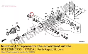 honda 90122HM5930 perno b, pivote - Lado inferior