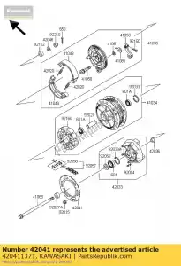 Kawasaki 420411371 sprocket-hub,39t - Bottom side