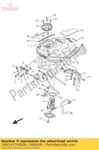 yamaha 1WS2413Y0000 beugel, tankfitting - Onderkant