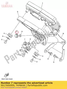 yamaha 9017606009 tuerca, corona - Lado inferior