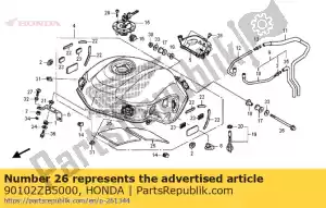 Honda 90102ZB5000 parafuso, flange, 8x190 - Lado inferior