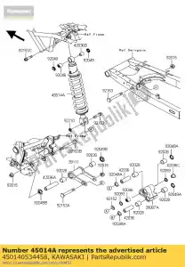 Kawasaki 450140534458 amortecedor de choque, p.silver - Lado inferior