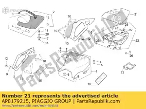 Piaggio Group AP8179215 tampa assento do piloto traseiro, carb. - Lado inferior