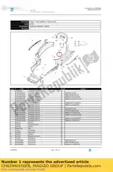 Aqui você pode pedir o tampa lateral rr lh em Piaggio Group , com o número da peça CM02940100EB: