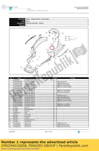 Piaggio Group CM02940100EB tampa lateral rr lh - Lado inferior