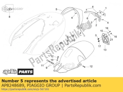 Aprilia AP8248689, Parachoques trasero. chr., OEM: Aprilia AP8248689