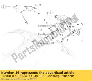 Piaggio Group 1D000314 rear licence plate light - Bottom side